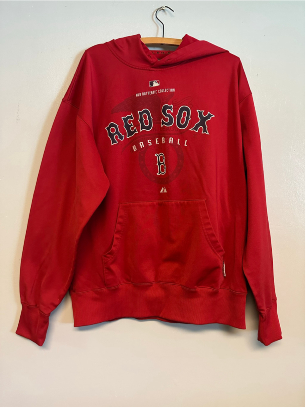 Majestic Boston Red Sox MLB Hoodie Sweatshirt Red Size Large